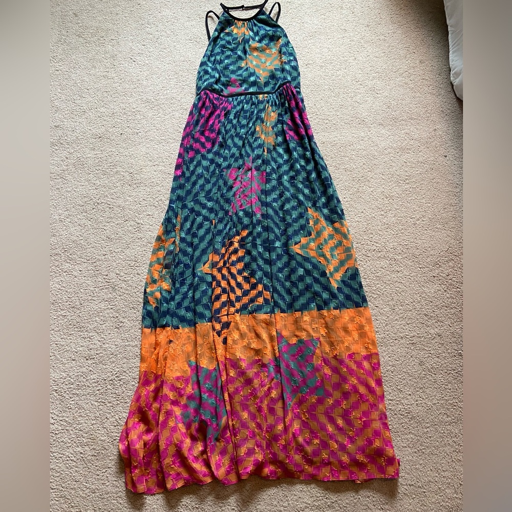 ๐HP๐ Ted Baker London Zohzoh Pinataโ Maxi High Neck Dress - Olive Size 3 - Picture 5 of 16